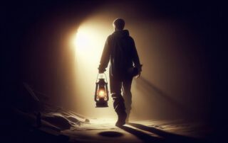 man with lamp represents looking for a good man