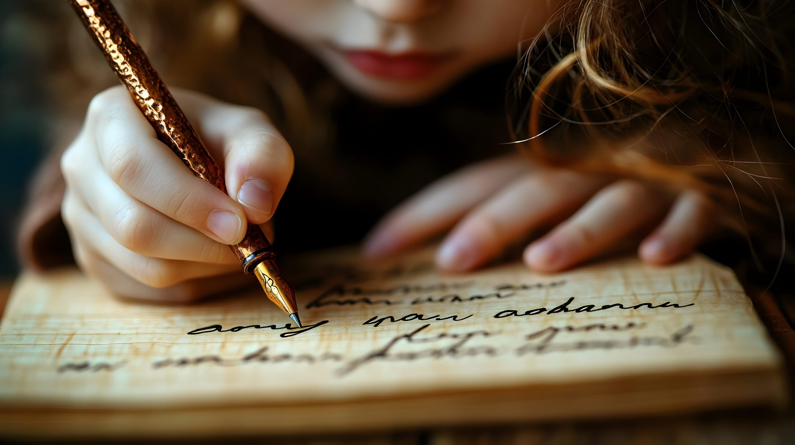 child learning how to write in cursive