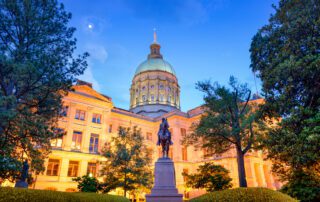 Georgia Capitol on late night Sine Die