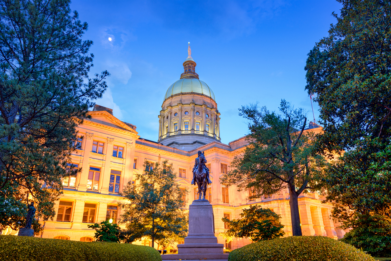 Georgia Capitol on late night Sine Die