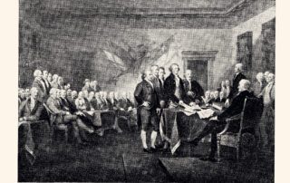 Founding fathers writing the Declaration of Independence