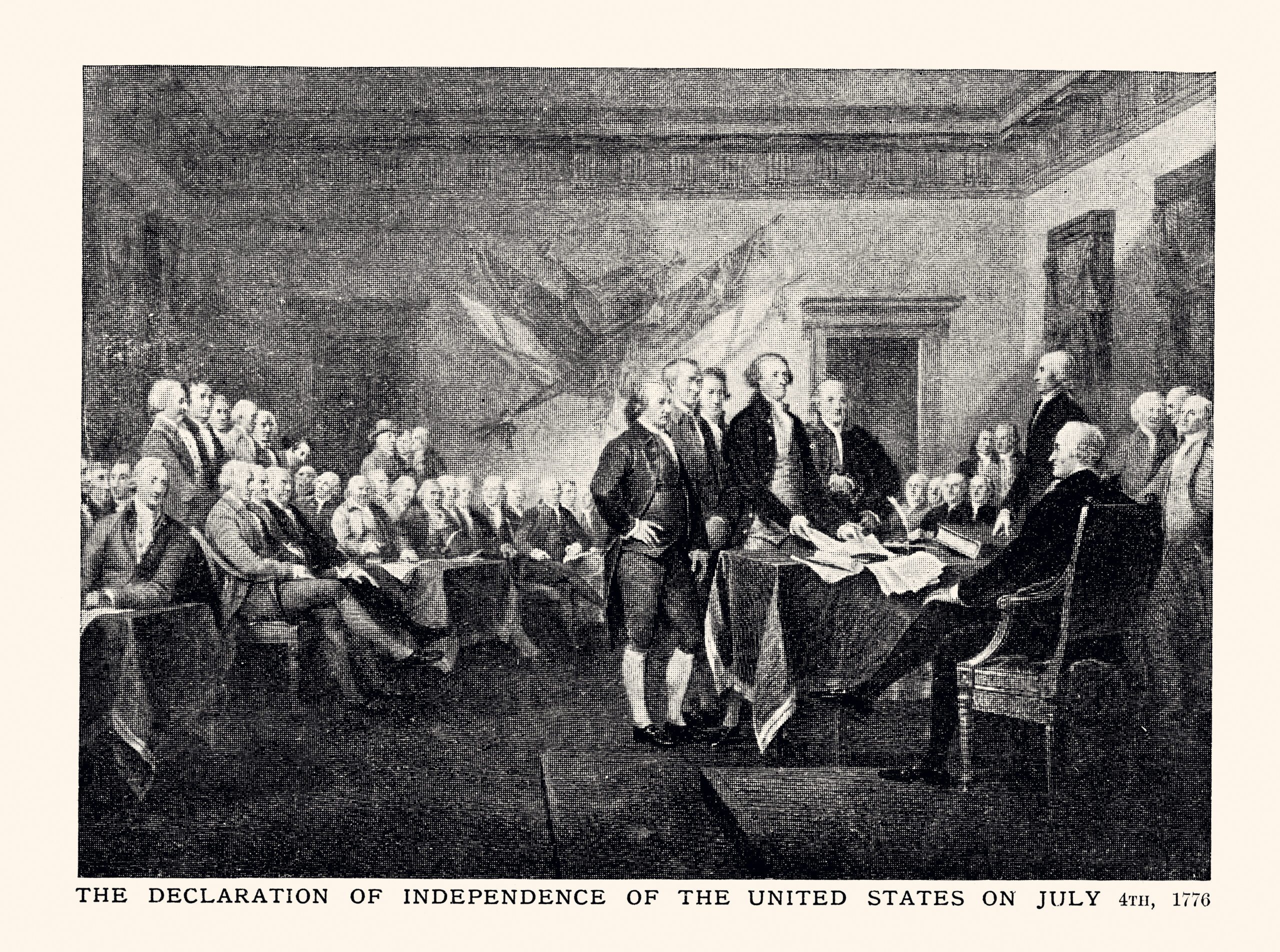 Founding fathers writing the Declaration of Independence